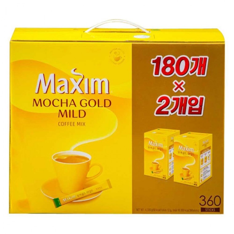 Maxim Mocha Gold Mild Coffee Mix 360T (hộp 180Tx2)