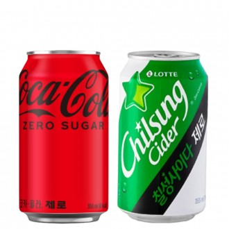 Coca-Cola Zero 355 Chilsung Cider Zero 355ml x 12 cái (tổng cộng 24) Đồ uống đóng hộp Nước giải khát có ga Không đường Đồ ăn nhẹ văn phòng