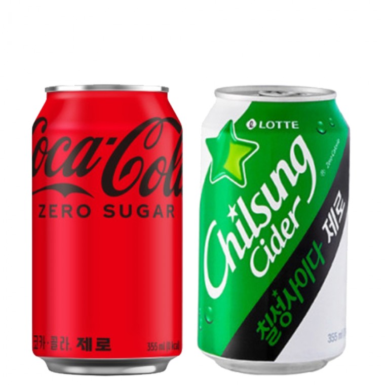 Coca Cola Zero 355 Chilsung Cider Zero 355ml x 6 cái (tổng cộng 12) Đồ uống đóng hộp Nước giải khát có ga Không đường Đồ ăn nhẹ văn phòng