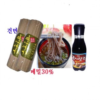 Mì kiều mạch Bongpyeong 1kg x 2 + Súp chợ Guk 350ml x 1 chai (gói), 12 phần ăn