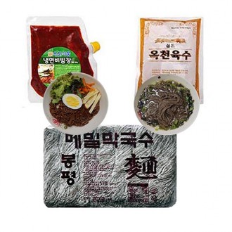 Mì kiều mạch Bongpyeong 2,8kg + sốt bibim 500g + nước dùng 5 túi/bộ