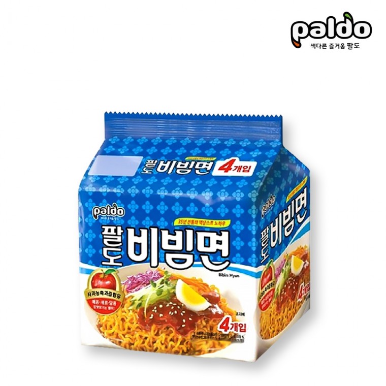 Paldo Bibim Ramen 4 miếng 520g x 1 túi (tổng cộng 4 miếng) Ramen Bibim Sốt Chua Cay