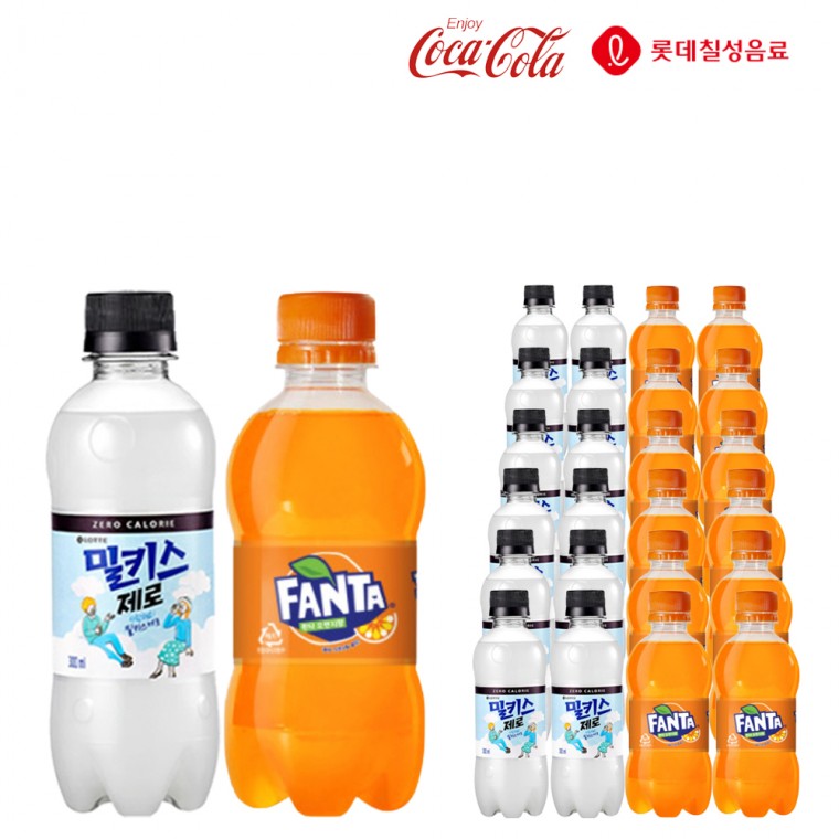 Fanta Orange 300 Milkis Zero 300ml x 12 cái (tổng cộng 24) Nước giải khát có ga mini có ga hỗn hợp