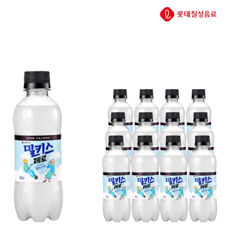 Lotte Chilsung Milkis Zero 300ml x 12 soda mini Milkis Zero đồ uống ăn nhẹ văn phòng