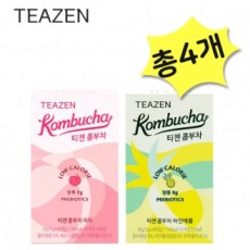 Teazen Kombucha Đào & Dứa 20 miếng mỗi loại (tổng cộng 40 miếng) Đồ uống lên men tốt cho sức khỏe Bột prebiotic Lactobacillus