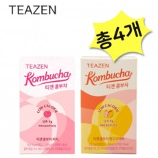 Teazen Kombucha Đào & Xoài Ổi 20 miếng mỗi loại (tổng cộng 40 miếng) Thức uống lên men tốt cho sức khỏe Bột Prebiotic Lactobacillus