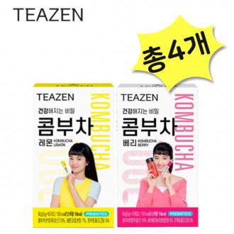 Teazen Kombucha Lemon & Berry Mỗi loại 20 miếng (tổng cộng 40 miếng) Đồ uống lên men tốt cho sức khỏe Bột prebiotic Lactobacillus