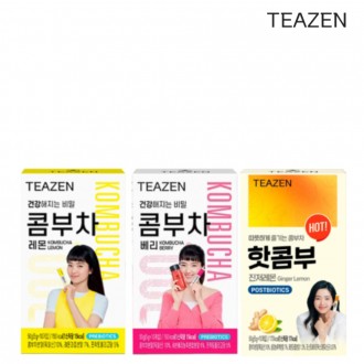 Teazen Kombucha 3 loại hỗn hợp Lemon & Berry & Hot Kombucha Mỗi loại 10 miếng (tổng cộng 30 miếng) Bột uống lên men tốt cho sức khỏe [Tham khảo mô tả chi tiết về nguồn gốc]