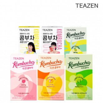 Teazen Kombucha 6 loại hỗn hợp Berry & Dứa & Xoài Ổi & Đào & chanh & Shine Muscat Mỗi loại 10 miếng (tổng cộng 70 miếng) Đồ uống lên men