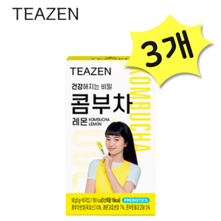 Teazen Kombucha Lemon 30 Miếng Nước Giải Khát Lên Men Nước Giải Khát Thay Thế Có Ga Lactobacillus Prebiotics Powder [Tham khảo mô tả chi tiết về nguồn gốc]