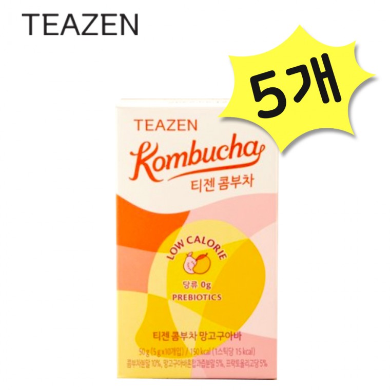 Teazen Kombucha Xoài Ổi 50 miếng Nước giải khát lên men Nước giải khát thay thế có ga Bột prebiotic Lactobacillus [Tham khảo mô tả chi tiết về nguồn gốc]