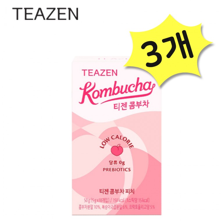 Teazen Kombucha Peach 30 gói Nước giải khát lên men Nước giải khát thay thế có ga Bột prebiotic Lactobacillus [Tham khảo mô tả chi tiết về nguồn gốc]