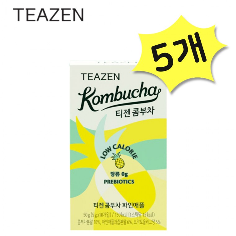 Teazen Kombucha Dứa 50 miếng Nước giải khát lên men Nước giải khát thay thế có ga Bột prebiotic Lactobacillus [Tham khảo mô tả chi tiết về nguồn gốc]