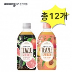 Trà ô long đào Woongjin Teazle Zero 500 & Trà đen bưởi Zero 500ml