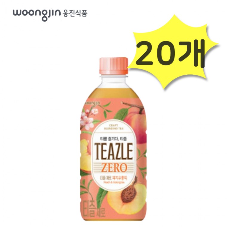 Trà ô long đào Woongjin Teazle Zero 500ml