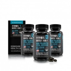 Dongshin Healthcare Saw Palmetto Vital Service (1000mgx60 viên x 3 gói) Chứa axit loric giúp cải thiện sức khỏe và sức bền của tuyến tiền liệt