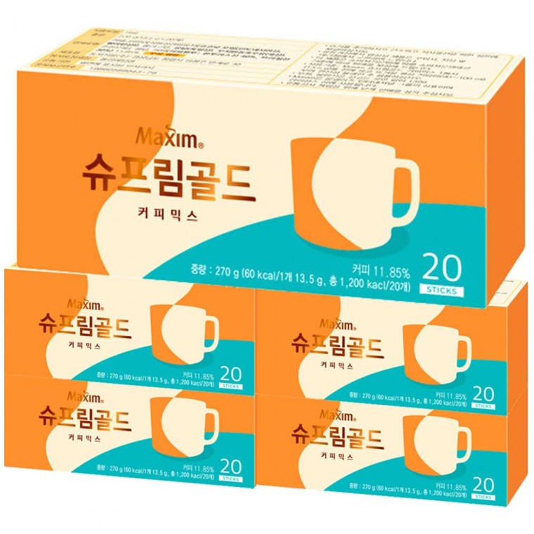 Dongseo Maxim Supreme Gold Coffee Mix 100T (20 miếng x 5)