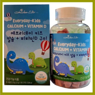 [Pure Hansam] (Bổ sung canxi ngon cho trẻ em) Everyday Kids Canxi Kkumi 90 viên / Chứa Vitamin D / Thực phẩm sức khỏe cho sự tăng trưởng và phát triển