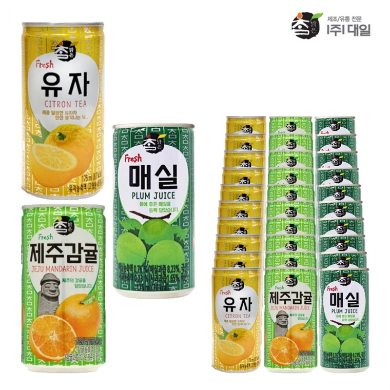 Daeil Chammalk Jeju Tangerine 175 & Yuzu 175 & Plum 175ml