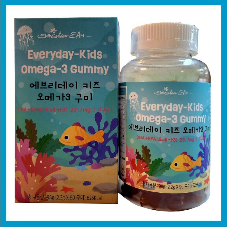 [Pure Hansam] (Delicious Children's Omega 3) Everyday Kids Omega 3 90 viên Kkumi / Chứa Omega-3/EPA /DHA