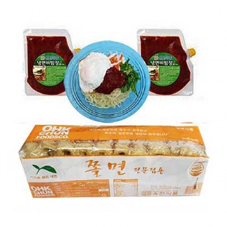 Okcheon Jjolmyeon 2kg + Bibimjang 500gx2 túi (Jjolmyeon Bibimmyeon cho 10 phần ăn)