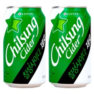 Lotte Chilsung Cider Zero 355ml x 48 lon (24 lon x 2 hộp)