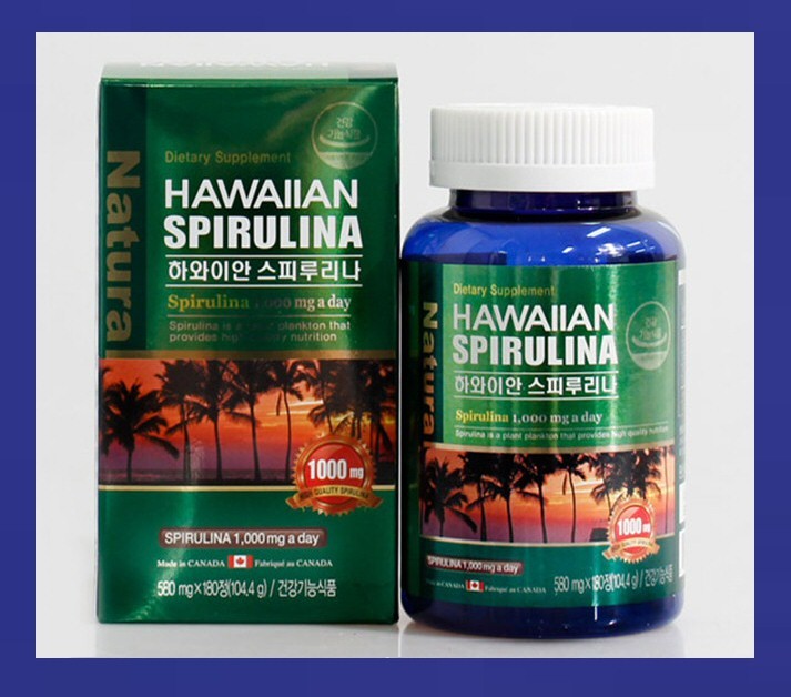 [Pure Hansam] Hawaiian Spirulina 580mg x 180 viên, dùng 3 tháng