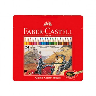 Faber-Castell Tin Case Bút chì màu dầu thông thường 24 màu