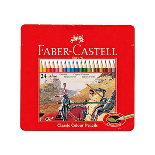 Faber-Castell Tin Case Bút chì màu dầu thông thường 24 màu