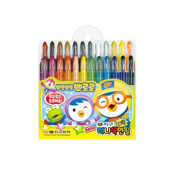 Bút Chì Màu Earth Pororo Mini 24 Màu (Loại Sắc Nét)