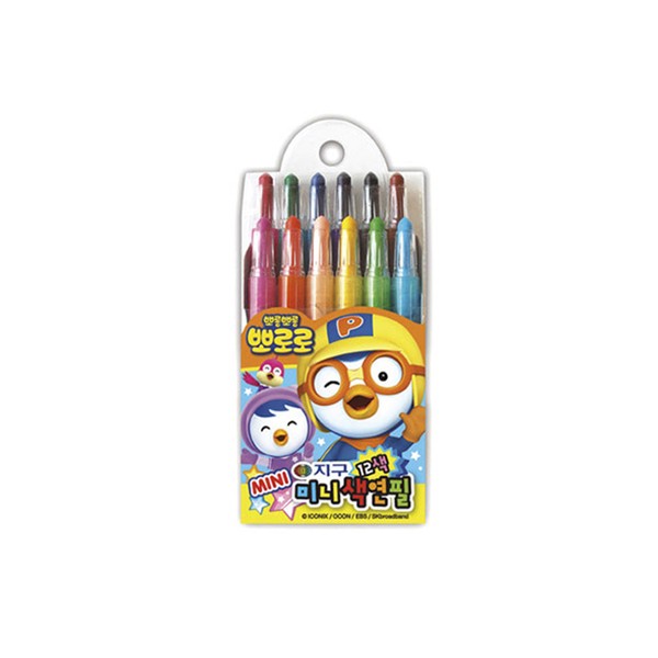 Bút Chì Màu Earth Pororo Mini 12 Màu (Loại Sắc Nét)