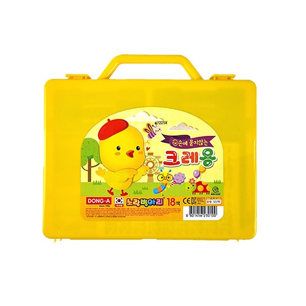 Bút chì màu Donga Yellow Chick không làm bẩn tay, 18 màu