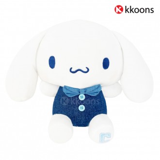 Búp bê Sanrio dễ thương búp bê cuộn quế phiên bản quần áo denim 25 cm