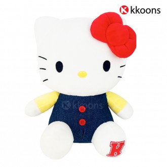 Búp bê Sanrio búp bê Hello Kitty dễ thương phiên bản quần áo denim 25cm