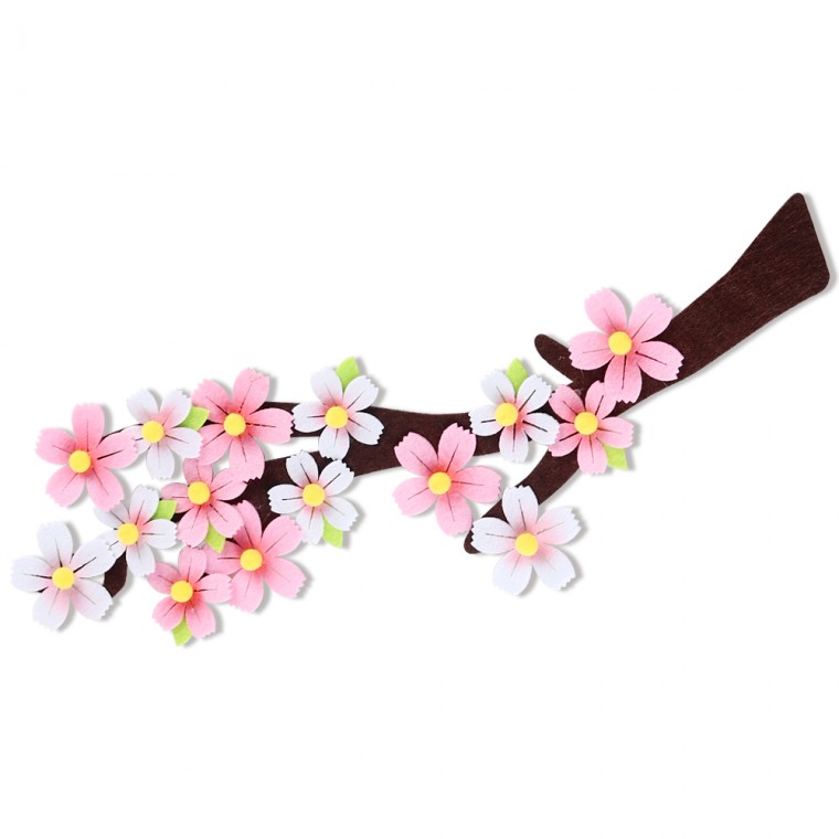 8000 Felt Cherry Blossom Branch Hai tông màu mới