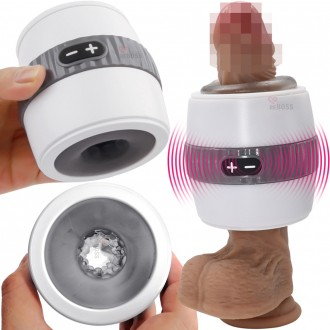 Rung 12 tốc độ cực mạnh xuyên thấu Onahole tập luyện máy rung ma sát nhô ra siết chặt mạnh mẽ + bài tập tăng cường + đèn pin handjob kích thích xung