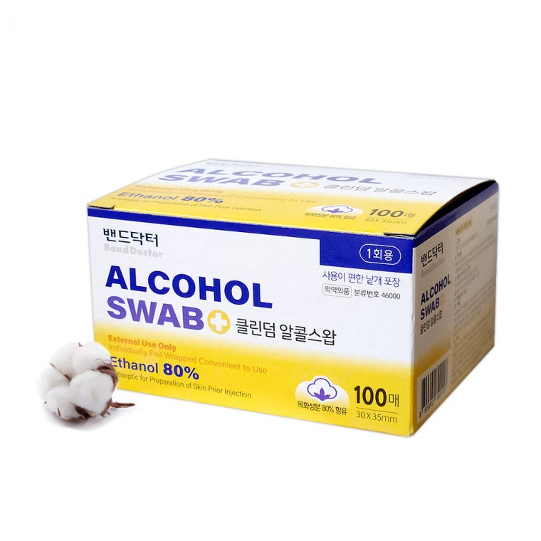 Band Doctor Cleanderm Alcohol Swap 100 tờ Tăm bông tẩm cồn gia dụng