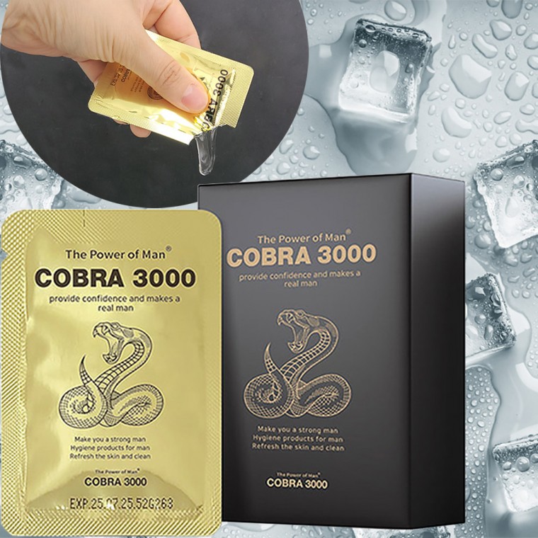 Cobra 3000 Pack Gel 10P Trì hoãn xuất tinh sớm Sữa rửa mặt dành cho nam Chăm sóc mùi mồ hôi Gel massage hòa tan trong nước Tăng cường sự tự tin Làm mát cực độ