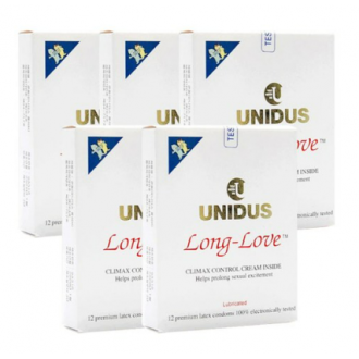 Unidus Long Love Long Love 60p 12 miếng 5 hộp, vật tư dụng cụ tránh thai