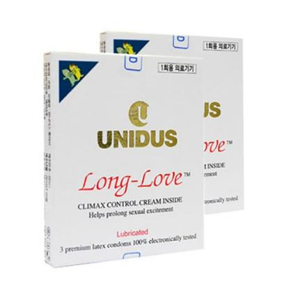 Unidus Long Love 24p 12 miếng 2 hộp Đồ dùng tránh thai Long Love