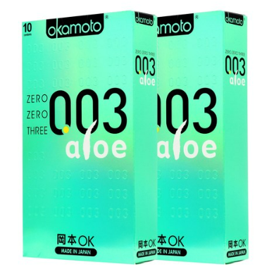 Okamoto Aloe 003 Siêu Mỏng 10 Miếng 2 Hộp Đồ Dùng Tránh Thai