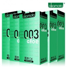 Okamoto 003 Nha đam 10 miếng 5 hộp Dụng cụ tránh thai dưỡng ẩm dành cho nữ