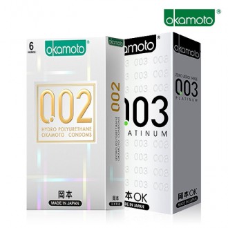 Okamoto 002 Hydro 003 Platinum Set 2 Hộp 16 Miếng