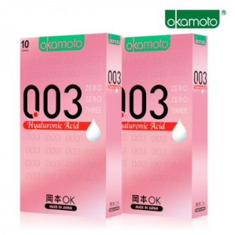 Okamoto 003 Hyaluronic Acid 10 miếng 2 hộp Dưỡng ẩm mềm mại cho nữ