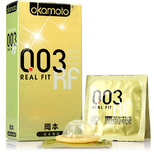 Okamoto 003 Real Fit RF 10 miếng cung cấp dụng cụ tránh thai an toàn siêu mỏng