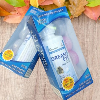 Nước rửa kính Dream Eye 80ML, 2 hộp đựng kính, chất lỏng bảo quản chất làm ướt