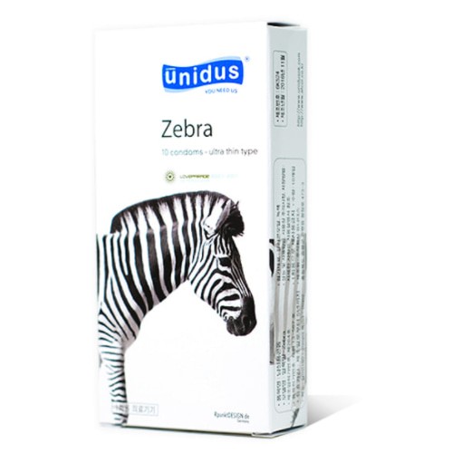 Unidus Zebra Zebra 10 miếng dụng cụ tránh thai an toàn siêu mỏng