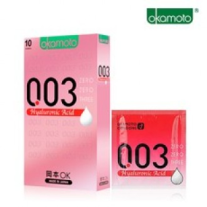 Okamoto 003 Hyaluronic Acid 10 Cái Ẩm và mềm mại dành cho phụ nữ siêu gầy