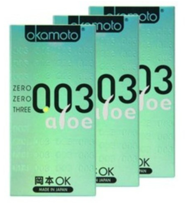 Okamoto 003 Aloe Ultra Thin 30p 3 hộp 10 miếng