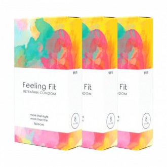 Cao su Latex Peeling Fit Ultra Thin 8 miếng, 3 hộp